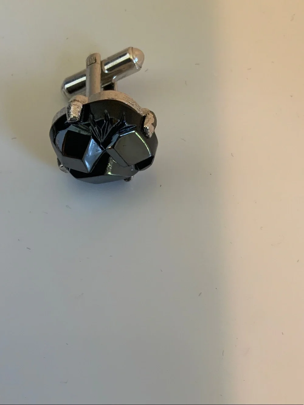 Sarah Coventry Hematite Black Faceted Knot Cufflinks